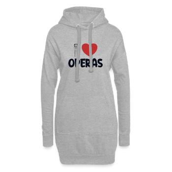 J’aime Opéras Opéra Ténor Chanteur Chanteur - Sweat-shirt à capuche long Femme - gris chiné - Devant