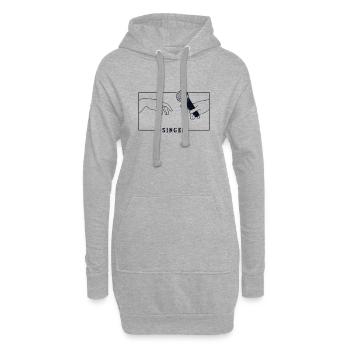 Michelangelo Création d’Adam Singer Chanteur - Sweat-shirt à capuche long Femme - gris chiné - Devant