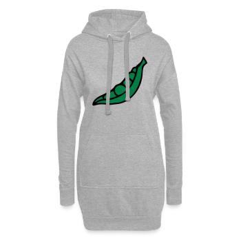 Erbsen Pea pois - Bohne - Hoodie-Kleid - Grau meliert - Vorne