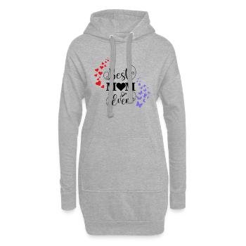Best mom ever - Sweat-shirt à capuche long Femme - gris chiné - Devant