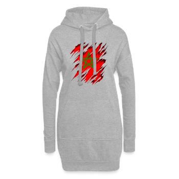 Maroc - Sweat-shirt à capuche long Femme - gris chiné - Devant