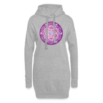 Mandala Amethyst – Intuition & innere Klarheit - Hoodie-Kleid - Grau meliert - Vorne