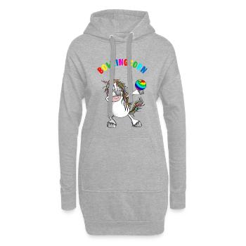 Bowlingcorn - Dabbing Unicorn Bowling - Dab - Sweat-shirt à capuche long Femme - gris chiné - Devant