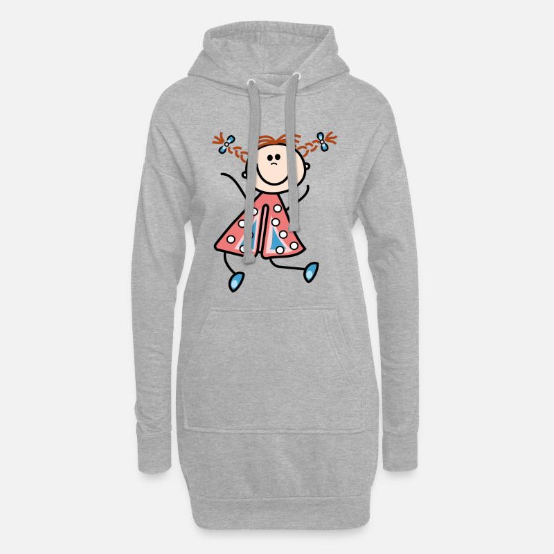 Mädchen - Hoodie-Kleid - Grau meliert