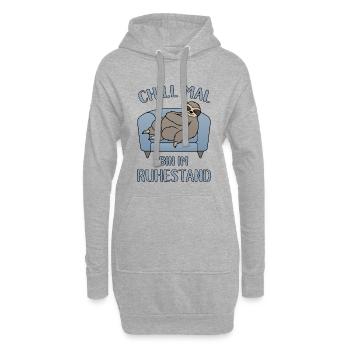 Chill Mal Bin im Ruhestand - Hoodie-Kleid - Grau meliert - Vorne