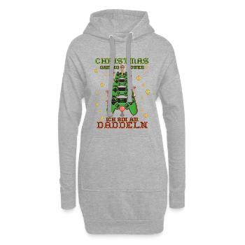 Weihnachten Gaming - Hoodie-Kleid - Grau meliert - Vorne