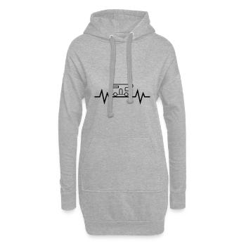 Herzschlag Wohnmobil black - Hoodie-Kleid - Grau meliert - Vorne