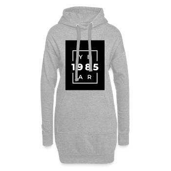 Design Année 1985 avec Cadre Minimaliste - Sweat-shirt à capuche long Femme - gris chiné - Devant