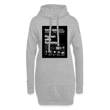 Human with Epilepsy - Hoodie-Kleid - Grau meliert - Vorne