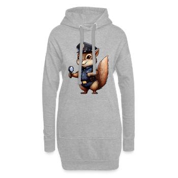 Eichhörnchen Polizistin - Hoodie-Kleid - Grau meliert - Vorne