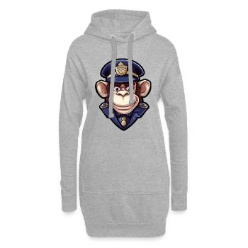 Affen Polizistin - Hoodie-Kleid - Grau meliert - Vorne