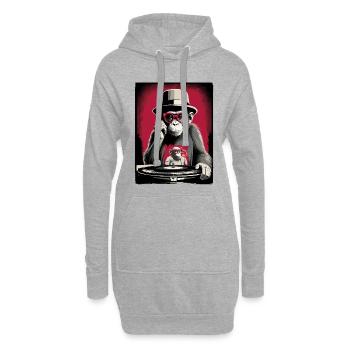 Affen DJ - Hoodie-Kleid - Grau meliert - Vorne