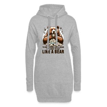 Pelmeni Bär stark Geschenk - Hoodie-Kleid - Grau meliert - Vorne