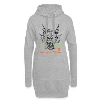 Jahr des Drachen 1964-2024 - Hoodie-Kleid - Grau meliert - Vorne