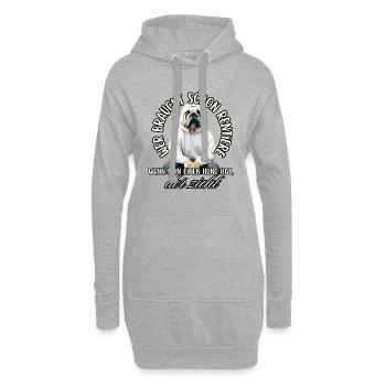 Hund zieht mehr als Rentner - Hoodie-Kleid - Grau meliert - Vorne