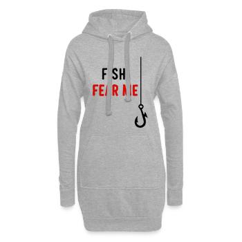 Les poissons me craignent - Sweat-shirt à capuche long Femme - gris chiné - Devant
