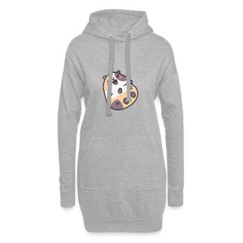 Le sympathique cochon d’Inde - Sweat-shirt à capuche long Femme - gris chiné - Devant