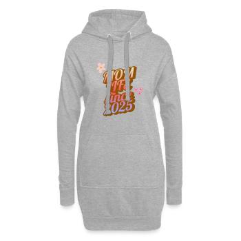 Mama Leben 2025 Design - Hoodie-Kleid - Grau meliert - Vorne
