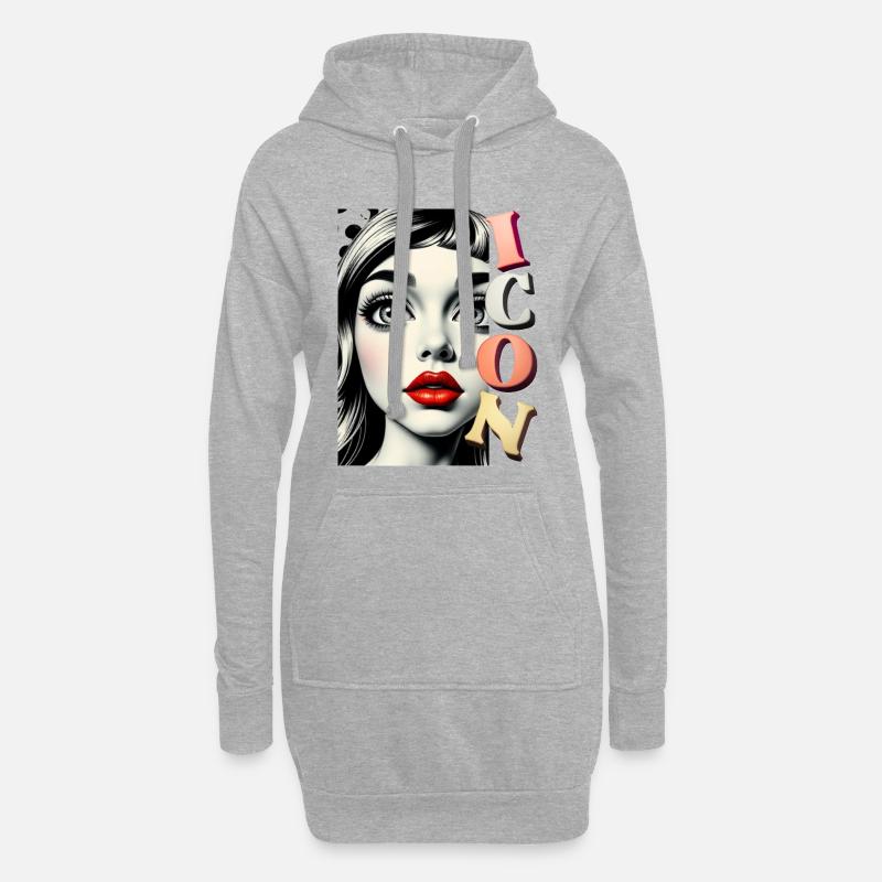 Ikone - Hoodie-Kleid - Grau meliert