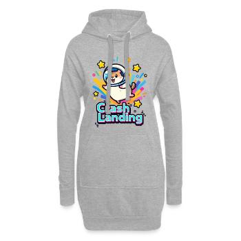 🐹 Hamster Astronaut Zwangslandung 2 - Hoodie-Kleid - Grau meliert - Vorne