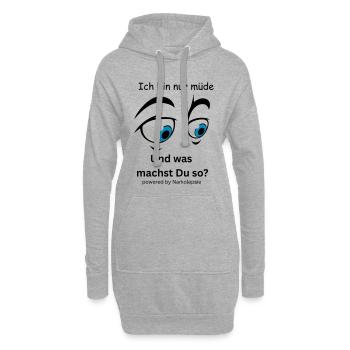Minimalistisches Gesicht in Blau und Schwarz  - Hoodie-Kleid - Grau meliert - Vorne