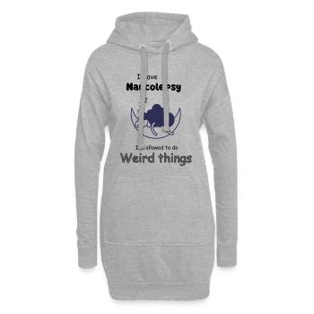 Schlafendes Schaf im Mondlicht mit Narkolepsie  - Hoodie-Kleid - Grau meliert - Vorne