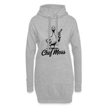 Cheffmoss Gans mit Pistole für starke Frauen - Hoodie-Kleid - Grau meliert - Vorne