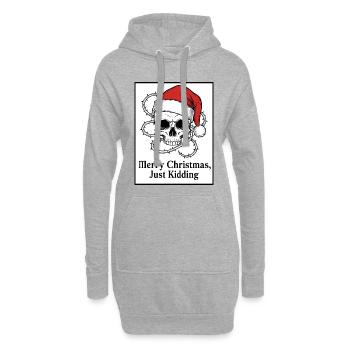 Christmas Skull - Hoodie Dress - heather grey - Front