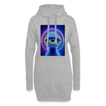 Neon Eye Ring Cosmic Hyperrealism - Hoodie Dress - heather grey - Front