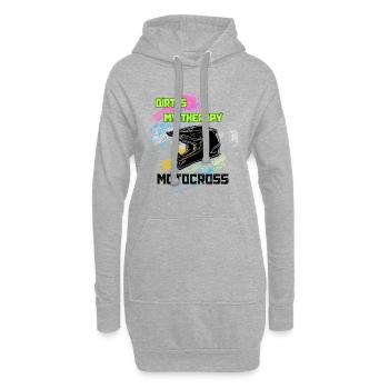 casque de motocross - Sweat-shirt à capuche long Femme - gris chiné - Devant
