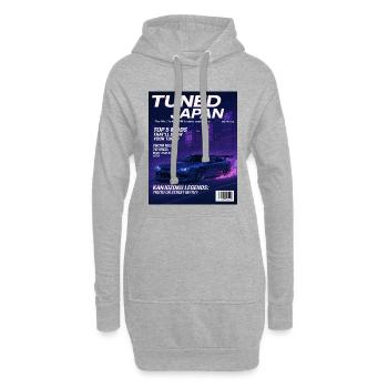 Abgestimmtes japanisches Neon-Automagazin-Cover - Hoodie-Kleid - Grau meliert - Vorne