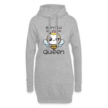 Née de la reine des abeilles - Sweat-shirt à capuche long Femme - gris chiné - Devant