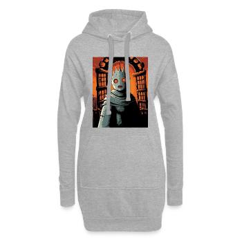Gardien des Portes dans le Royaume des Flammes - Sweat-shirt à capuche long Femme - gris chiné - Devant