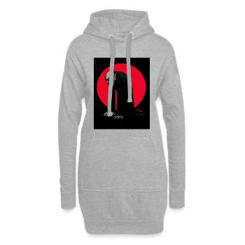 Roter Mond Vampir Dämon im Schatten - Hoodie-Kleid - Grau meliert - Vorne