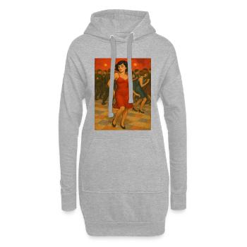 Femme dans la danse de la nuit - Sweat-shirt à capuche long Femme - gris chiné - Devant