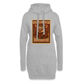 Ozean Schwein Taucher - Hoodie-Kleid - Grau meliert - Vorne