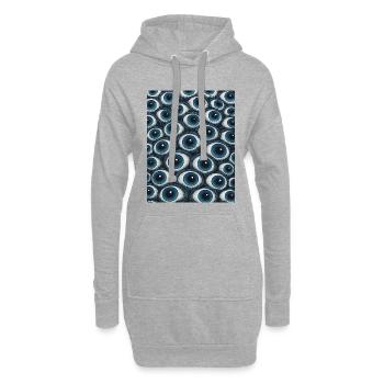 Augen  Muster - Hoodie-Kleid - Grau meliert - Vorne