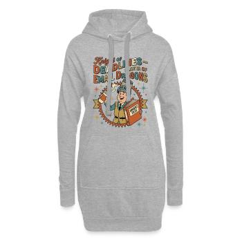 Knight of Deadlines - Hoodie-Kleid - Grau meliert - Vorne