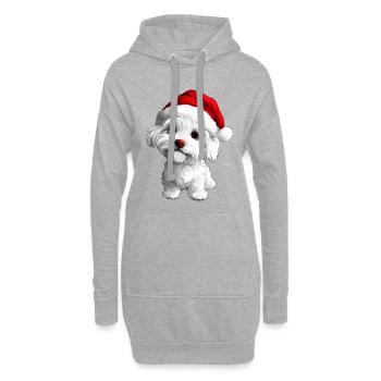 Hündchen Christmas - Hoodie-Kleid - Grau meliert - Vorne