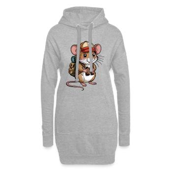 Wandermaus Abenteuer - Hoodie-Kleid - Grau meliert - Vorne