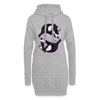 Corgis - Hoodie-Kleid - Grau meliert - Vorne