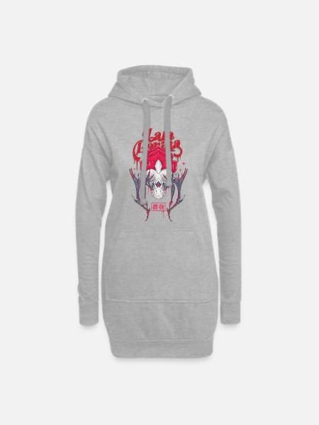 Floral Monster - Hoodie Dress - heather grey