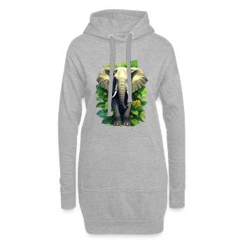 Ein Elefant im Dschungel - Hoodie-Kleid - Grau meliert - Vorne
