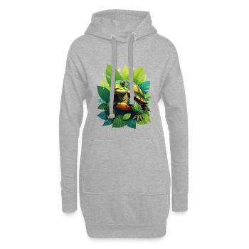 Schildkröte - Hoodie-Kleid - Grau meliert - Vorne