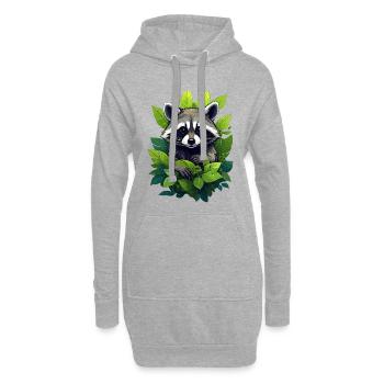 Un raton laveur dans la forêt - Sweat-shirt à capuche long Femme - gris chiné - Devant