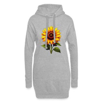 tournesol - Sweat-shirt à capuche long Femme - gris chiné - Devant