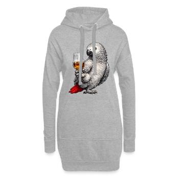 Graupapagei Whisky - Hoodie-Kleid - Grau meliert - Vorne