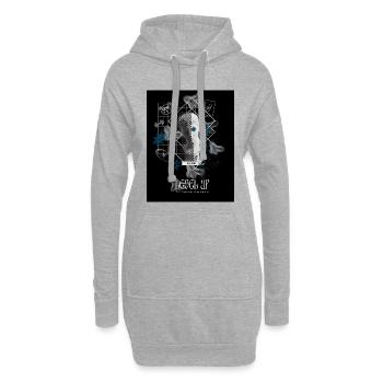 Black_Noir_SurrealismeT-shirtGrowthMindsetSuccess - Sweat-shirt à capuche long Femme - gris chiné - Devant