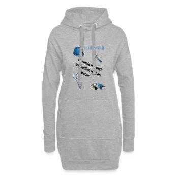 Schlosser T-Shirt Lustiges Geschenk Metallbau-Fans - Hoodie-Kleid - Grau meliert - Vorne