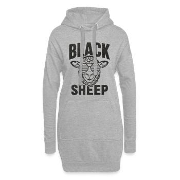 Schwarzes Schaf Cooles Retro Statement  - Hoodie-Kleid - Grau meliert - Vorne